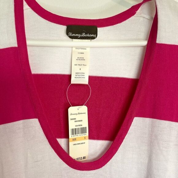 Tommy Bahama U Neck Stripes Cover Up Beach Sweater.Size S - Picture 9 of 11